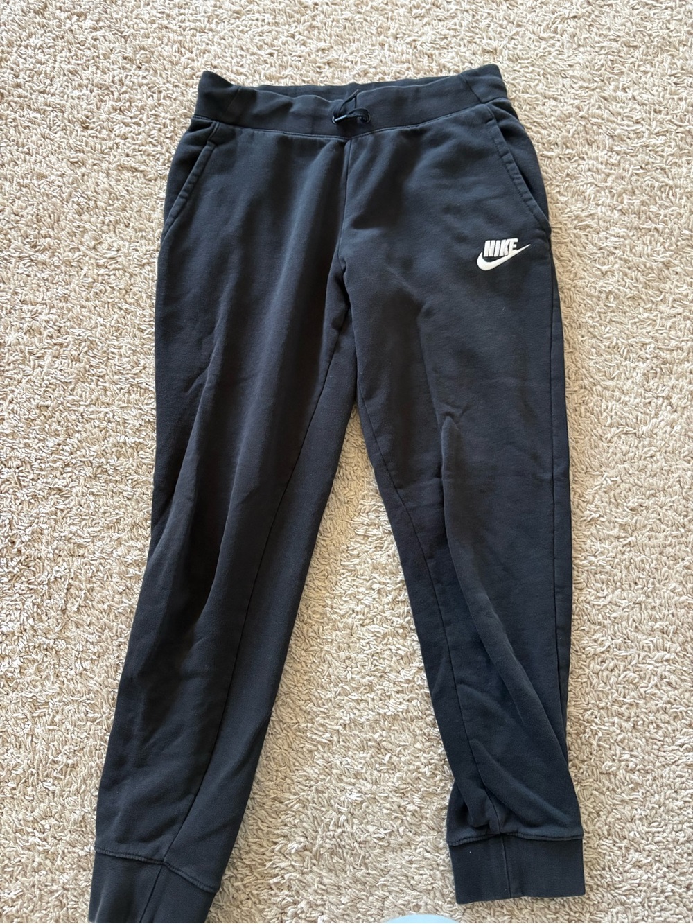 Nike Black Kids' Jogger Sweatpants with White Logo